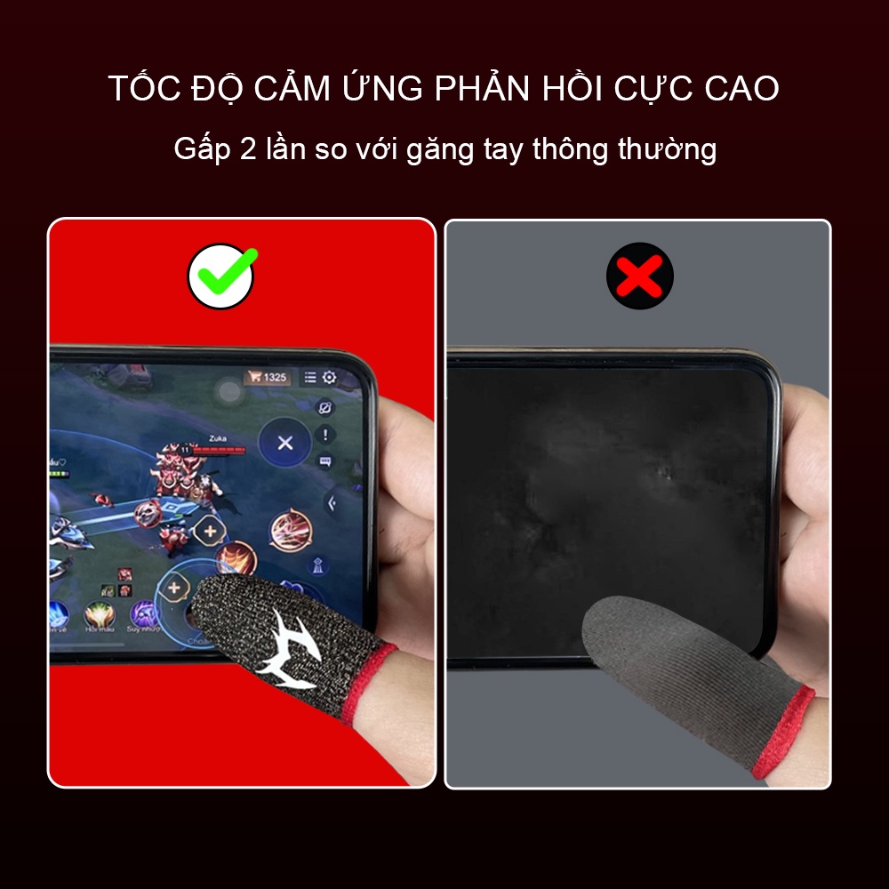 Găng chơi game ff MEMO V4 gaming carbon sợi bạc chống mồ hôi bao tay freefire pubg liên quân mobile cho điện thoại