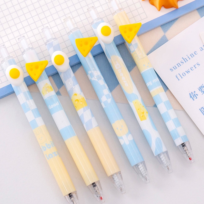 Bút Mực Gel Mực Đen Ngòi 0.7mm Hình Miếng Phô Mai Sáng Tạo