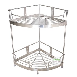 Kệ góc nhà bếp, phòng tắm, inox 304 - 2 tầng