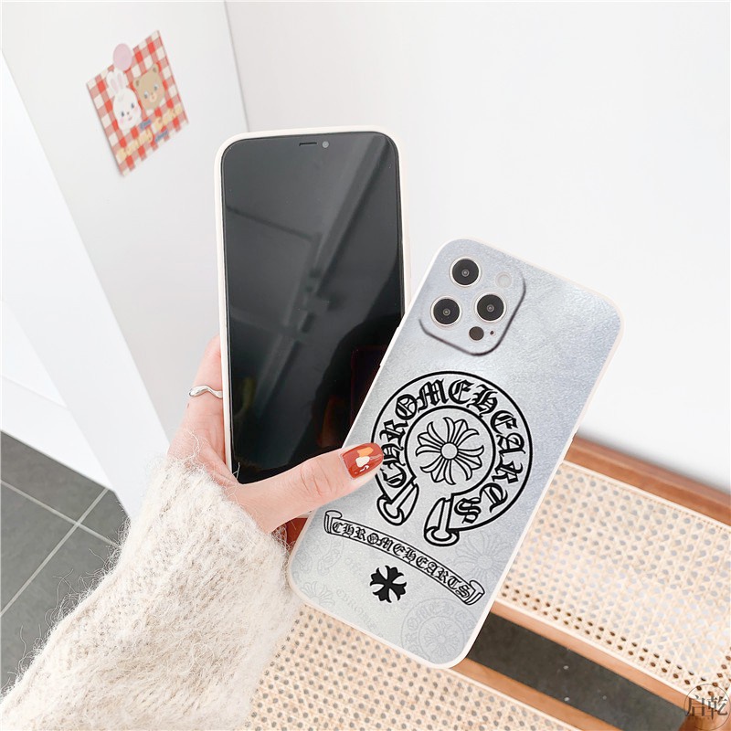 Ốp BVC iphone cạnh vuông In Logo Ch.rome Sang Trọng Cho 6/6splus/7/7plus/8/8plus/x/xr/xs/11/12/13/14/pro/ma