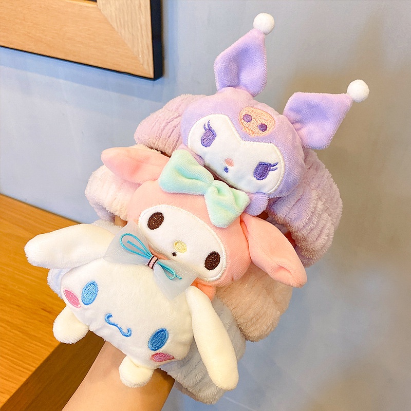 Băng đô cài tóc, băng đô rửa mặt nhung Kawai Sanrio đàn hồi tốt, hàng dày dặn