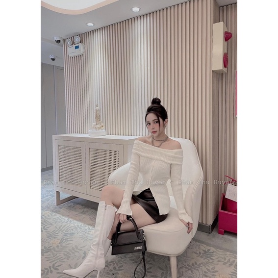 Áo len tăm bệt khuy xẻ