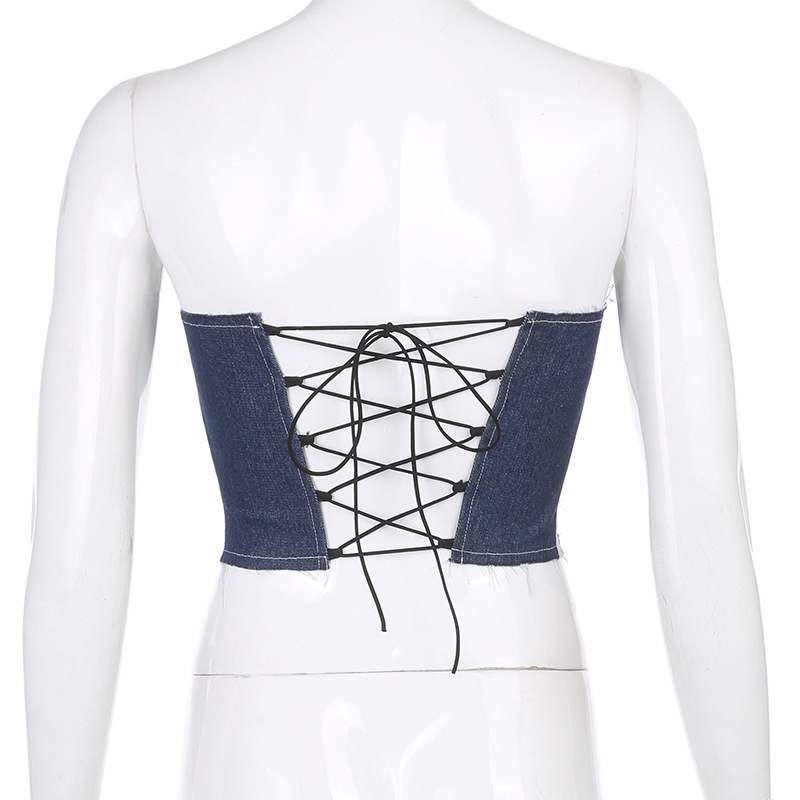 Áo Denim Khiêu Vũ 1O1 Hở Lưng Quyến Rũ Cho Nữ