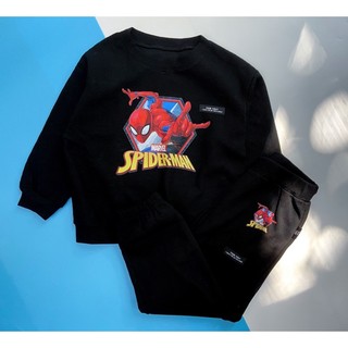 Bộ nỉ cotton Spiderman cho bé Thu Đông