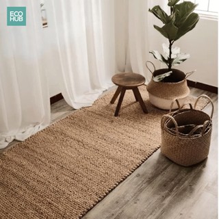 Thảm lục bình ECOHUB hình chữ nhật trải sàn phòng khách, resort cao cấp