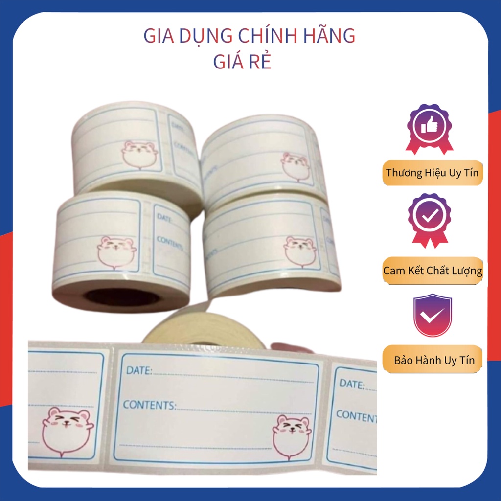 Nhãn Dán Hộp Nhựa Cam Kết Không Bị Vết Keo Giúp Phân Loại Đồ Ăn Dễ Dàng