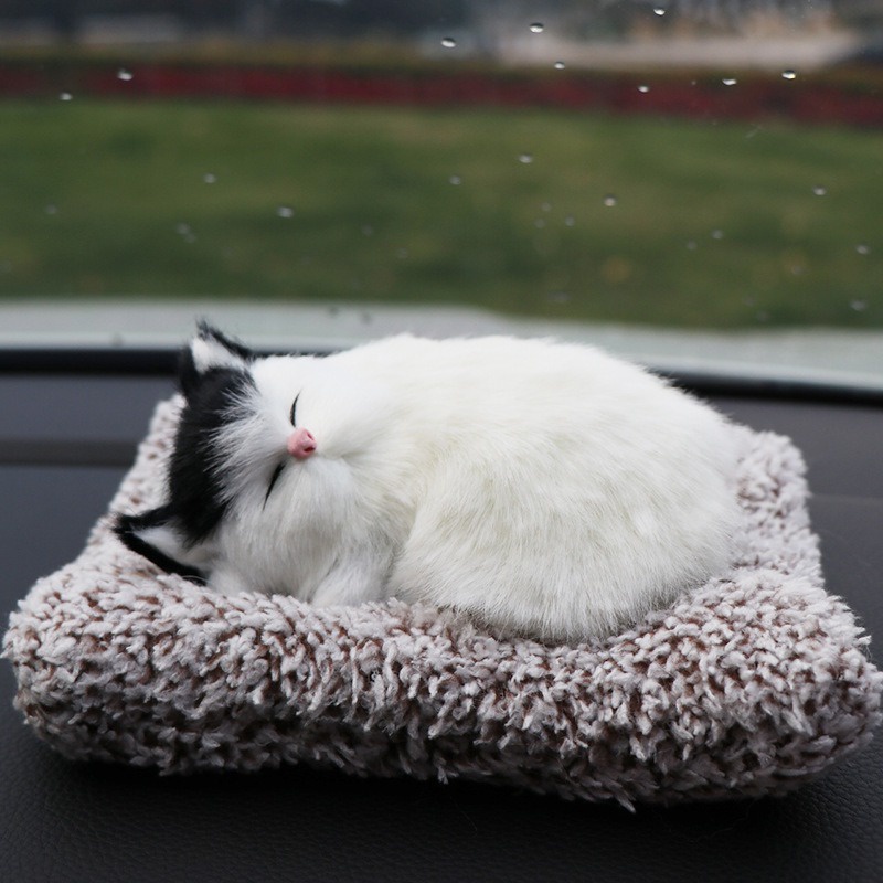 Đồ Chơi Chú Chó Ngủ Nhồi Bông Đơn Giản Có Âm Thanh Để Bàn/Xe Hơi Cho Bé B3T1