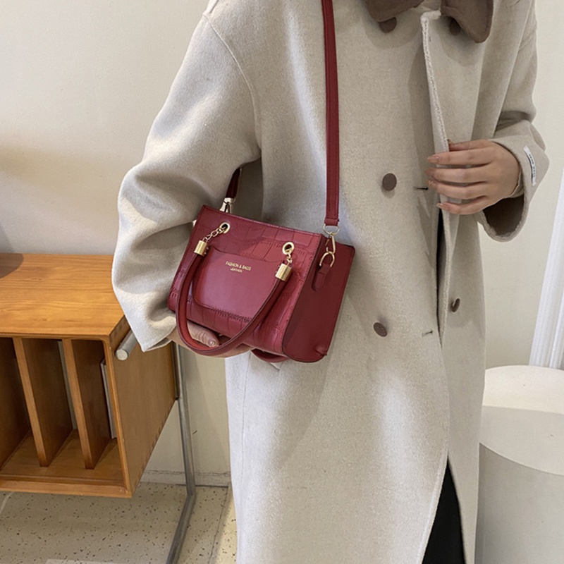 Túi Đeo Vai Sức Chứa Lớn Họa Tiết Vân Đá Phong Cách Hong Kong Cổ Điển Thời Trang Cho Nữ