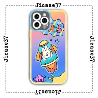 Ốp lưng iphone và samsung xiaomi oppo cạnh vuông Jicase Hoạt hình tên lửa