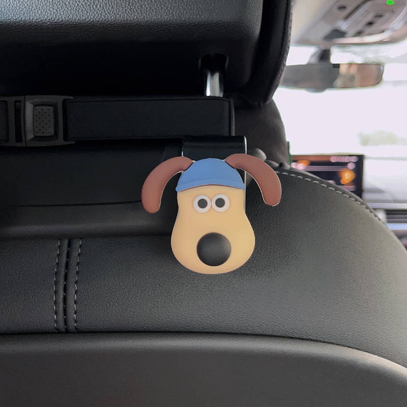 Xiaohongshu Same Style Wallace and Gromit Car Seat Back Hook Car 3D Stereo Car Seat Back Chair Back Storage Decoration xUya
