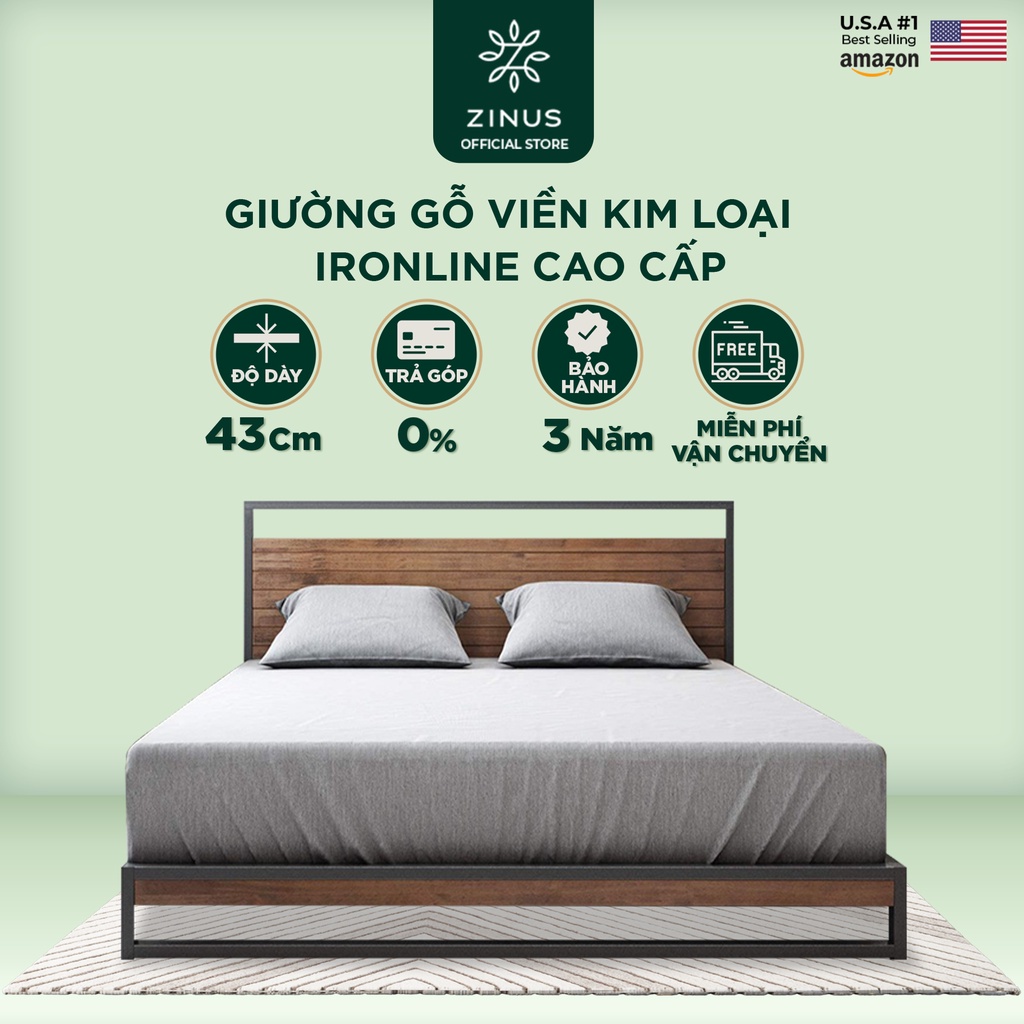 Giường Ngủ Zinus Gỗ Tự Nhiên Và Sắt Cao Cấp Và Tối Giản