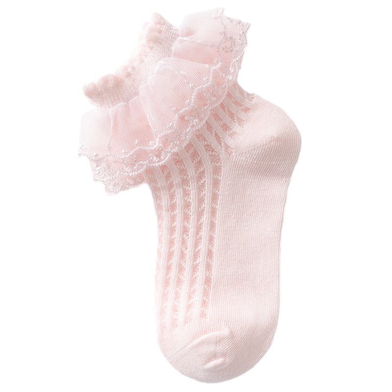 Vớ cotton Mỏng Phối Ren Thoáng Khí Phong Cách Công Chúa Cho Bé Gái