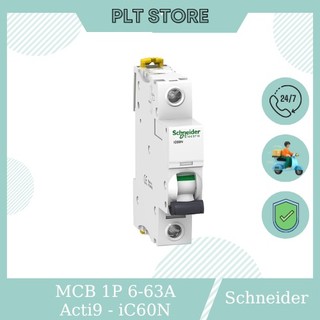 Cầu dao tự động, mcb , cb tép schneider acti9 ic60n 1p, 6ka, 230v, c curve 6a - 63a