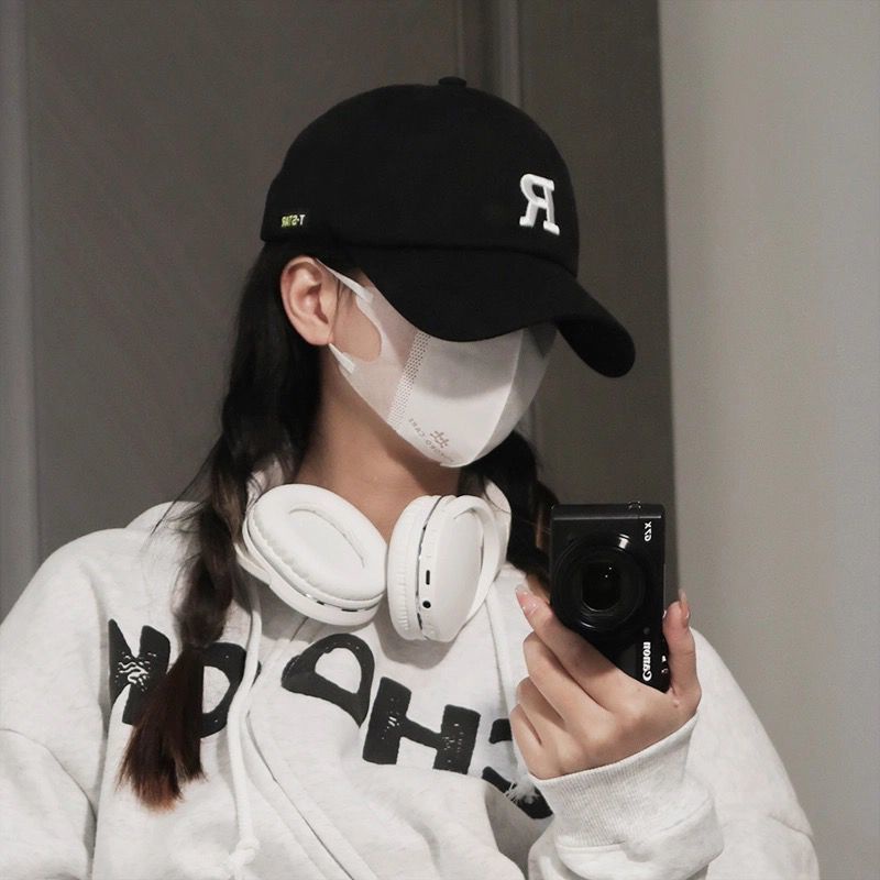 Mũ Lưỡi Trai Cotton Màu Xanh Lá Thêu Chữ R 3D Phong Cách Hiphop