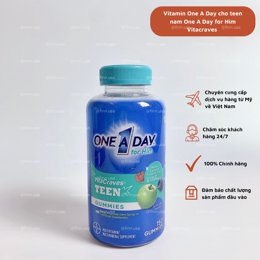 Vitamin One A Day cho teen nam One A Day for Him Vitacraves 150 viên