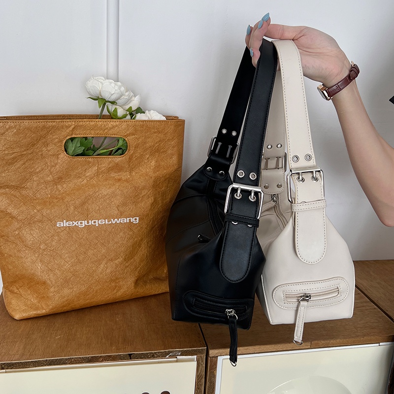 MISCHA Túi Xách Da PU Màu Trơn Phong Cách Âu Mỹ Thời Trang Cho Nữ