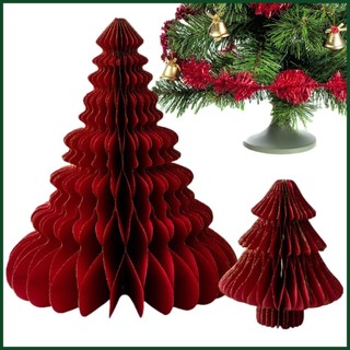 Set 2 cây thông noel mini bằng giấy để bàn trang trí