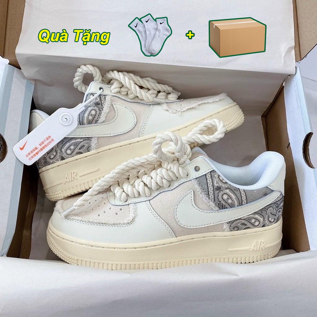 Giày_Nike air force 1 thổ cẩm, Af1 dây thừng bản SC Trung bản mới nhất