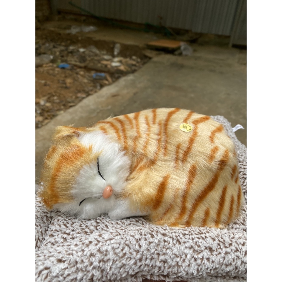 Mèo vằn vàng đơn thú bông than hoạt tính trang trí ô tô,phòng làm việc,bàn học tập,khử khuẩn không khí