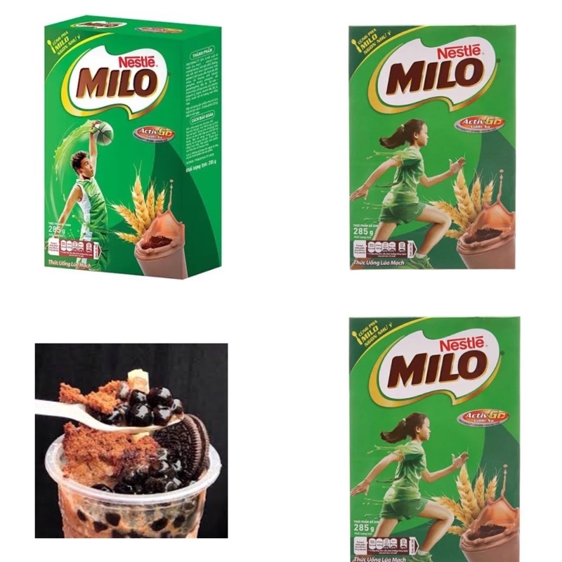 Bột thức uống lúa mạch Milo hộp giấy / thiếc 285g