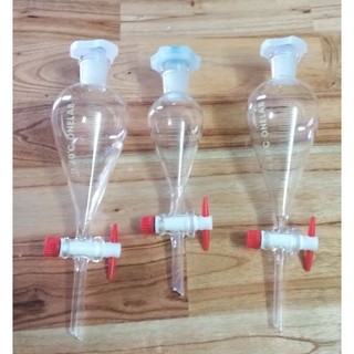 Phễu chiết quả lê, phễu thủy tinh tách chiết tinh dầu nhiều size