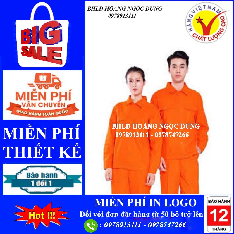 ĐỒNG PHỤC QUẦN ÁO BẢO HỘ LAO ĐỘNG (MÀU CAM), QUẦN ÁO BẢO HỘ LAO ĐỘNG CÔNG NHÂN THỢ ĐIỆN