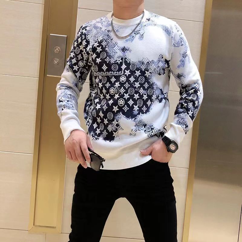 Áo Sweater Dệt Kim Cổ Tròn Thời Trang Thu Đông Cho Nam Giới