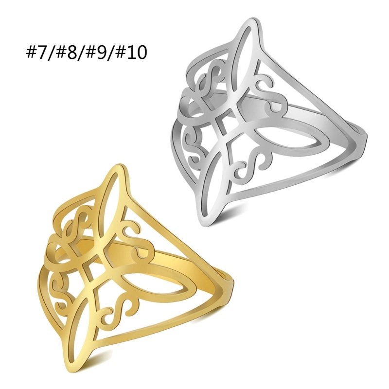Nhẫn Đeo Tay Xếp Chồng Lên Nhau Bằng Thép Không Gỉ Hình Nút Thắt Celtic Cho Nữ