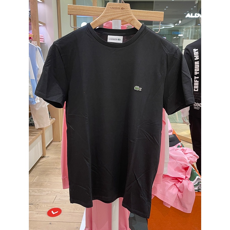 Áo Thun Cotton Lacoste Ngắn Tay Cổ Tròn Thoải Mái Cho Nam