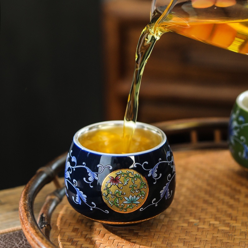 Bộ Tách Uống Trà Bằng Bạc 99 Phong Cách Trung Hoa