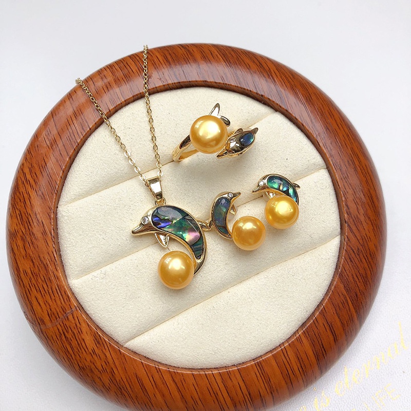 Abalone Bộ Trang Sức Ngọc Trai Hình Vỏ Sò Tươi Tắn Thời Trang Đa Năng Thiết Kế Nhỏ Nhắn