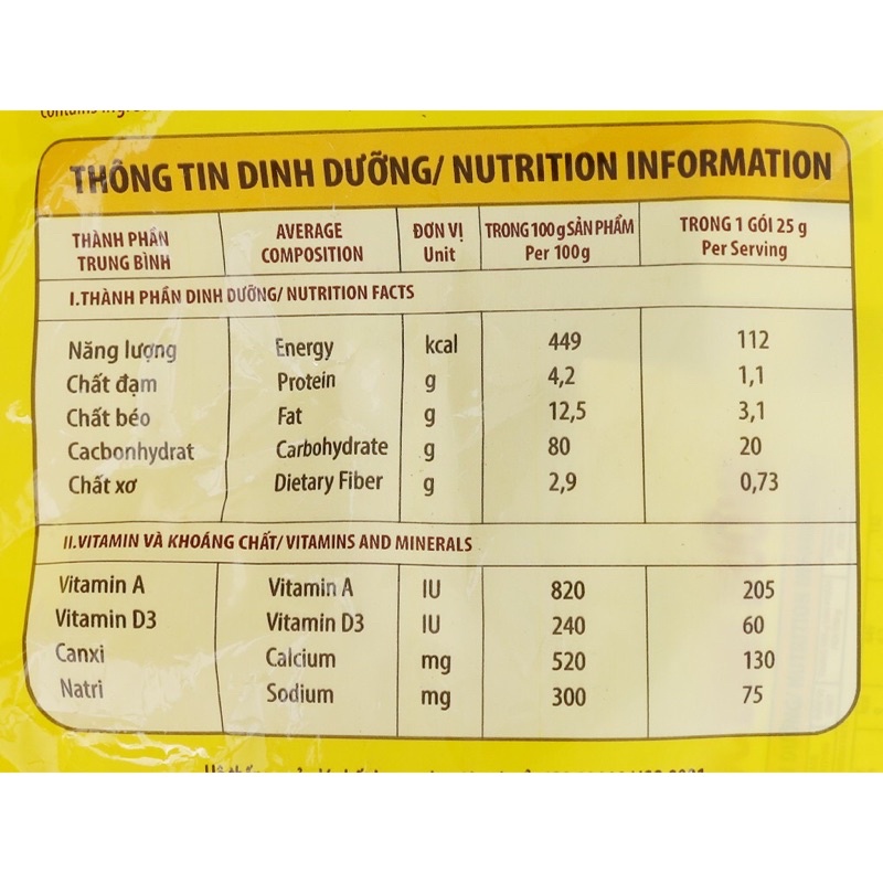 Ngũ cốc dinh dưỡng Nutifood 20 gói *25g