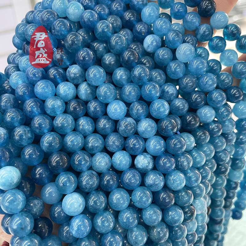 Chuỗi Hạt Đá Apatite Màu Xanh Dương Dùng Làm Trang Sức diy