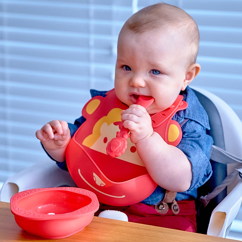 Bộ đồ dùng ăn dặm silicon Baby Marcus &amp; Marcus, cho bé từ 6 tháng - Marcus
