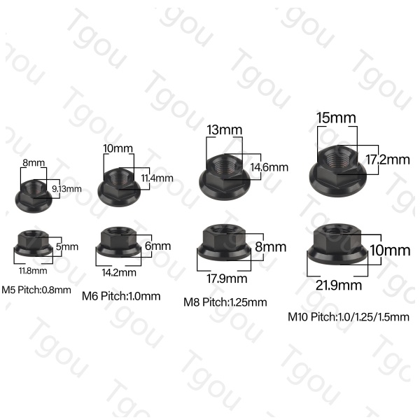 Đai Ốc Titan M5 M6 M8 M10 M12 M14 M16 Cho Xe Đạp Xe Máy