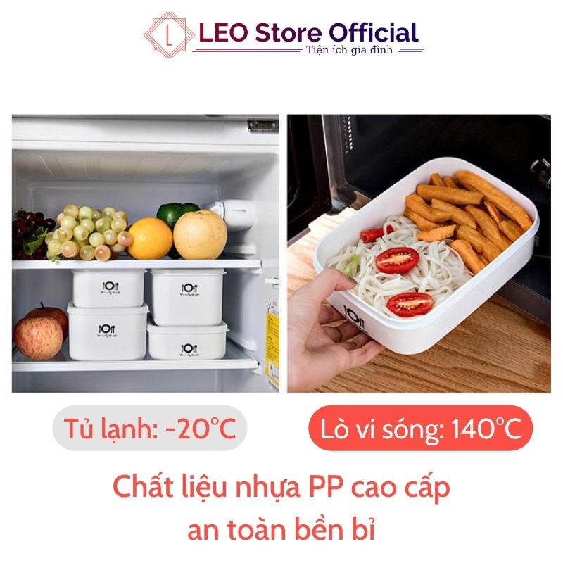 Hộp nhựa đựng thực phẩm tủ lạnh, Hộp trữ đông bảo quản đồ ăn chất liệu nhựa cao cấp an toàn quay lò vi sóng Leos