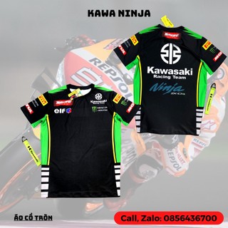 Áo thun tem xe Kawasaki ninja CỔ TRÒN ( Size Từ 40kg --> 90kg) - chất thun lạnh co dãn 4 chiều