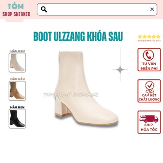 Bốt nữ cổ cao,boot nữ ulzang, boot khóa sau, hàng quảng châu da bò cao cấp full size