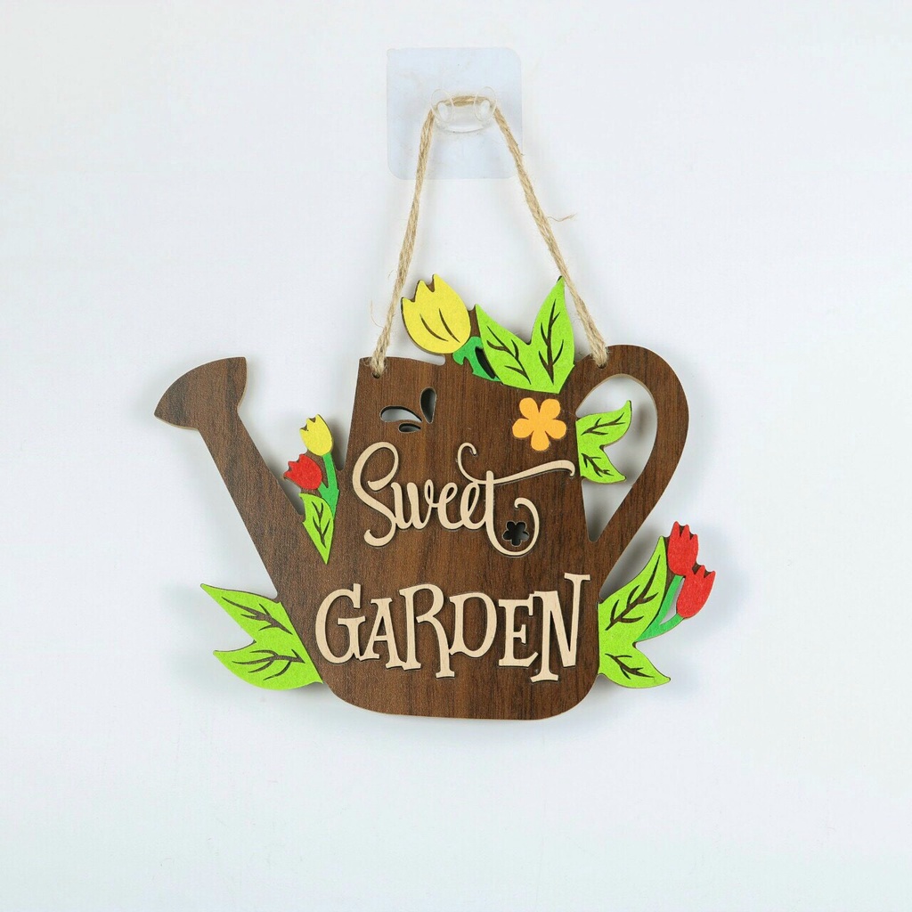 Bảng biển gỗ decor SWEET GARDEN-MỘC DECOR trang trí gia đình, nhà cửa, treo tường, treo cửa GD28