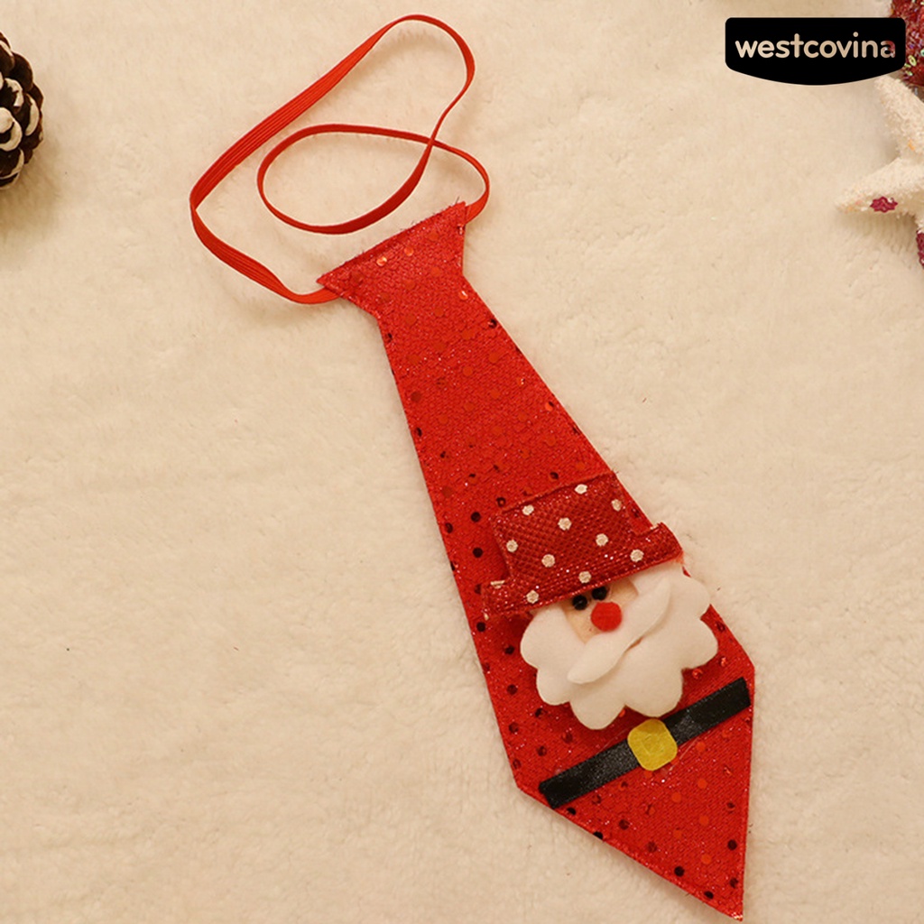 [Hot]☃Cà Vạt In Họa Tiết Giáng Sinh Tinh Tế Không Phai Màu Sắc Tươi Sáng Chống Mài Mòn Dễ