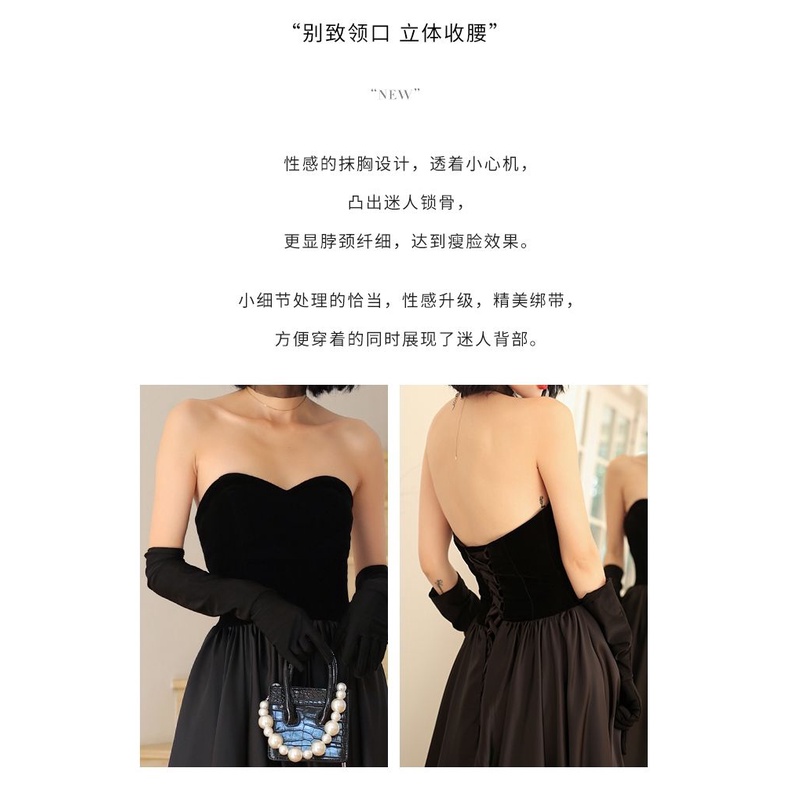 ⭐Hàng Có Sẵn Bán Chạy⭐Đầm Dạ Hội Dáng Dài Màu Đen Sang Trọng Thời Trang