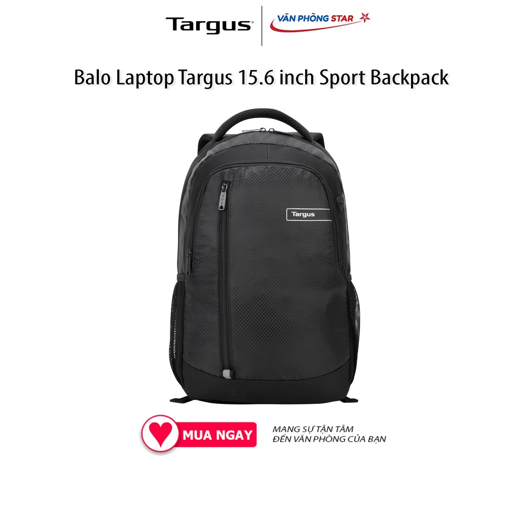 Balo Laptop Targus 15.6 inch Sport Backpack -TSB89103AP-70, Nylon chống thấm nước, vừa với Laptop/Macbook tới 15.6″ CH