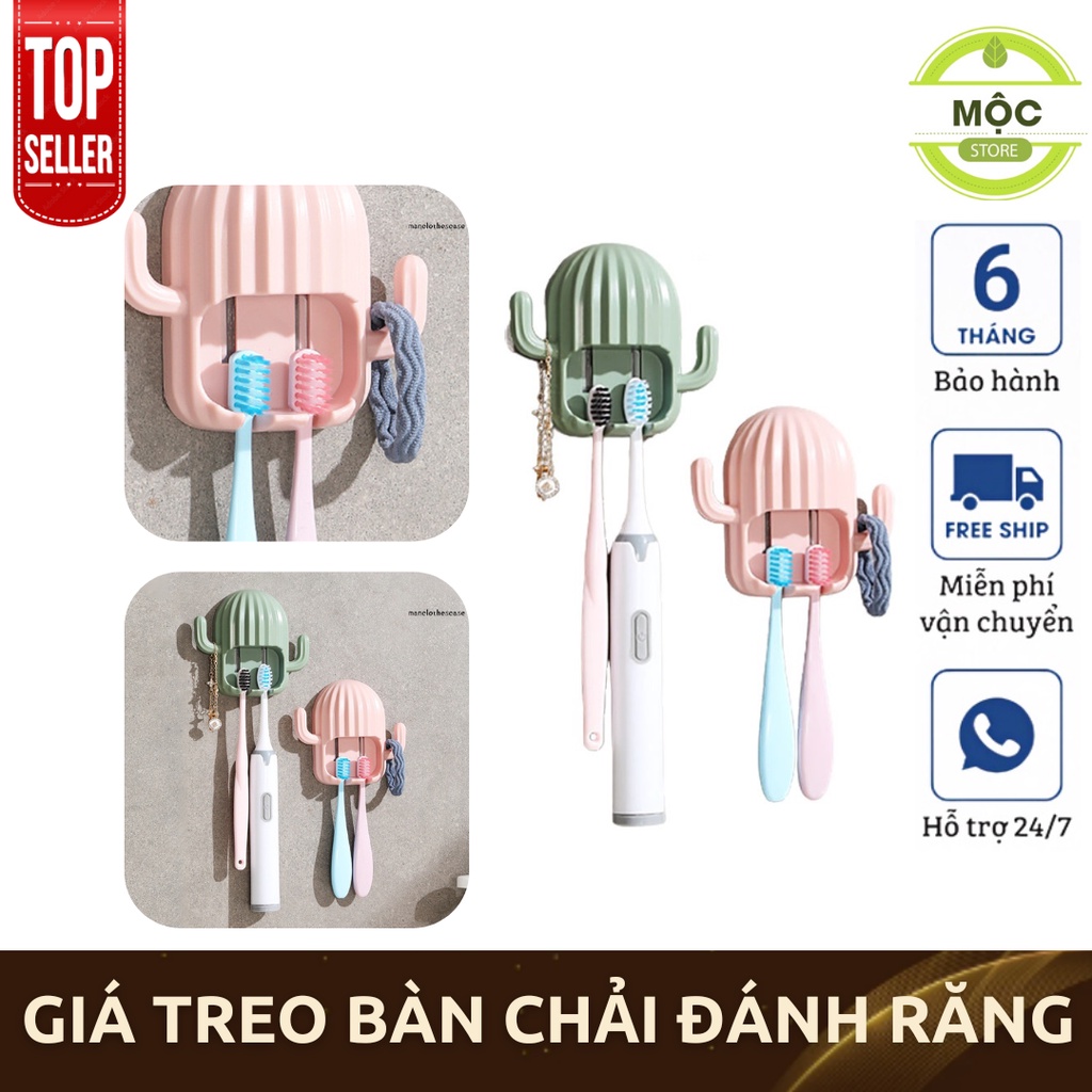 ❤️Siêu Rẻ❤️ Giá Treo Bàn Chải Đánh Răng Gắn Tường Hình Xương Rồng Siêu Dễ Thương