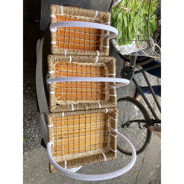 Giỏ mây chữ nhật gói quà tết, trái cây