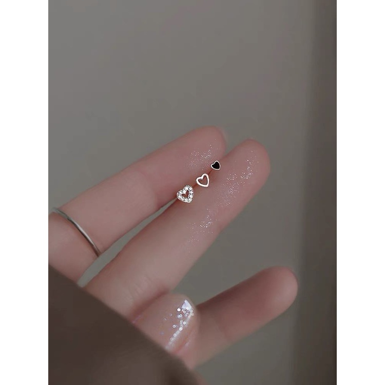 Set bông tai mini tim nhỏ