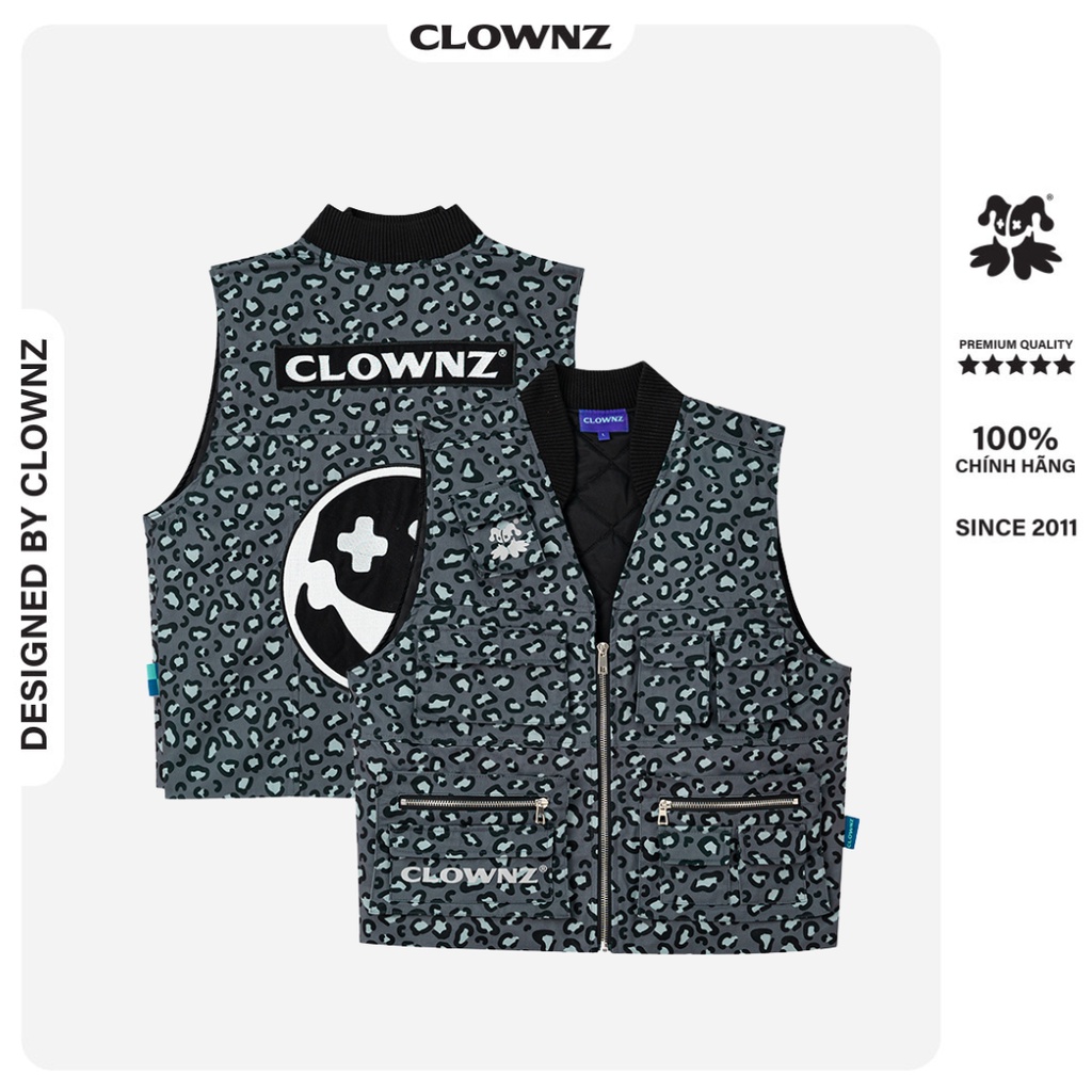 Áo vest gile local brand Clownz Leopard Utility túi hộp trần bông nam nữ ulzzang hàn quốc nam nữ