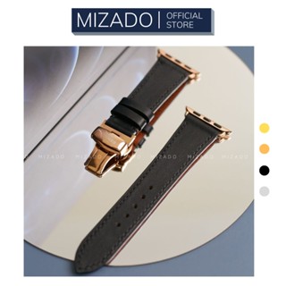 Dây da thủ công Swift Đen dành cho Apple Watch, đồng hồ thông minh, đồng hồ cơ MIZADO DDTC112