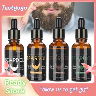 Justgogo 30ml Organic Natural Men Beard Oil Moustache Growth Moisturizing Balm