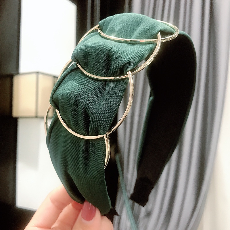 Băng Đô Rửa Mặt Bằng Vải Bản Rộng Ghép Nối Vòng Tròn Màu Vàng Cao Cấp Nhiều Màu Sắc Cho Nữ