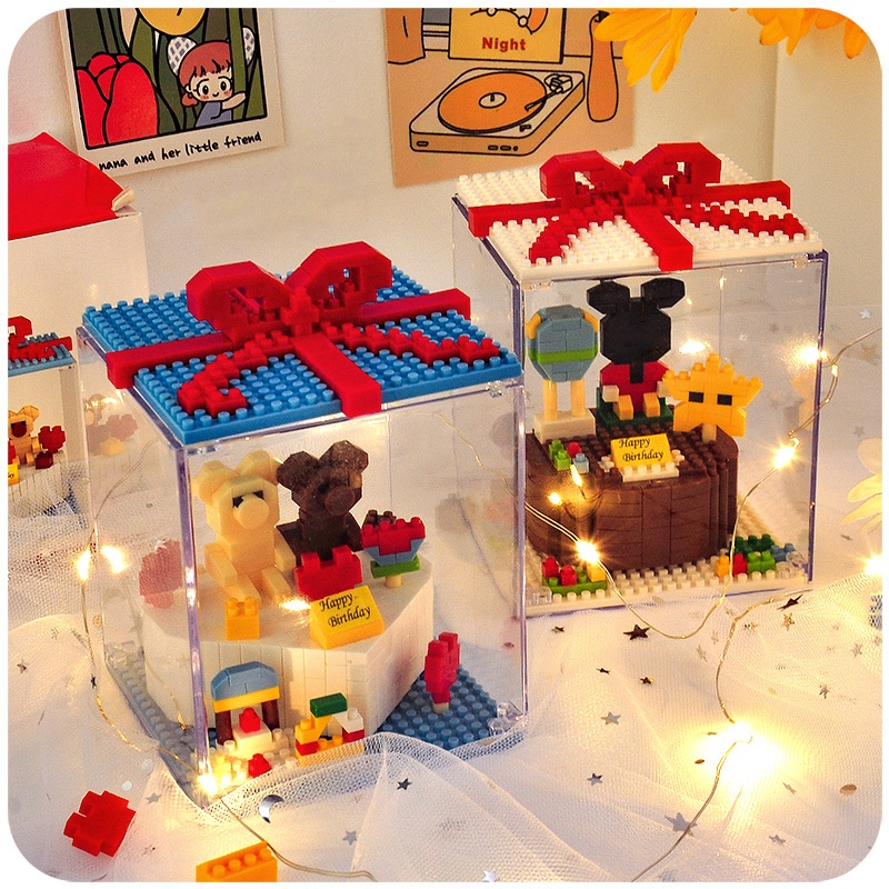 Mô hình lắp ráp hộp quà bánh kem sinh nhật dễ thương CÓ KÈM HỘP QUÀ TẶNG chính hãng WISE HAWK